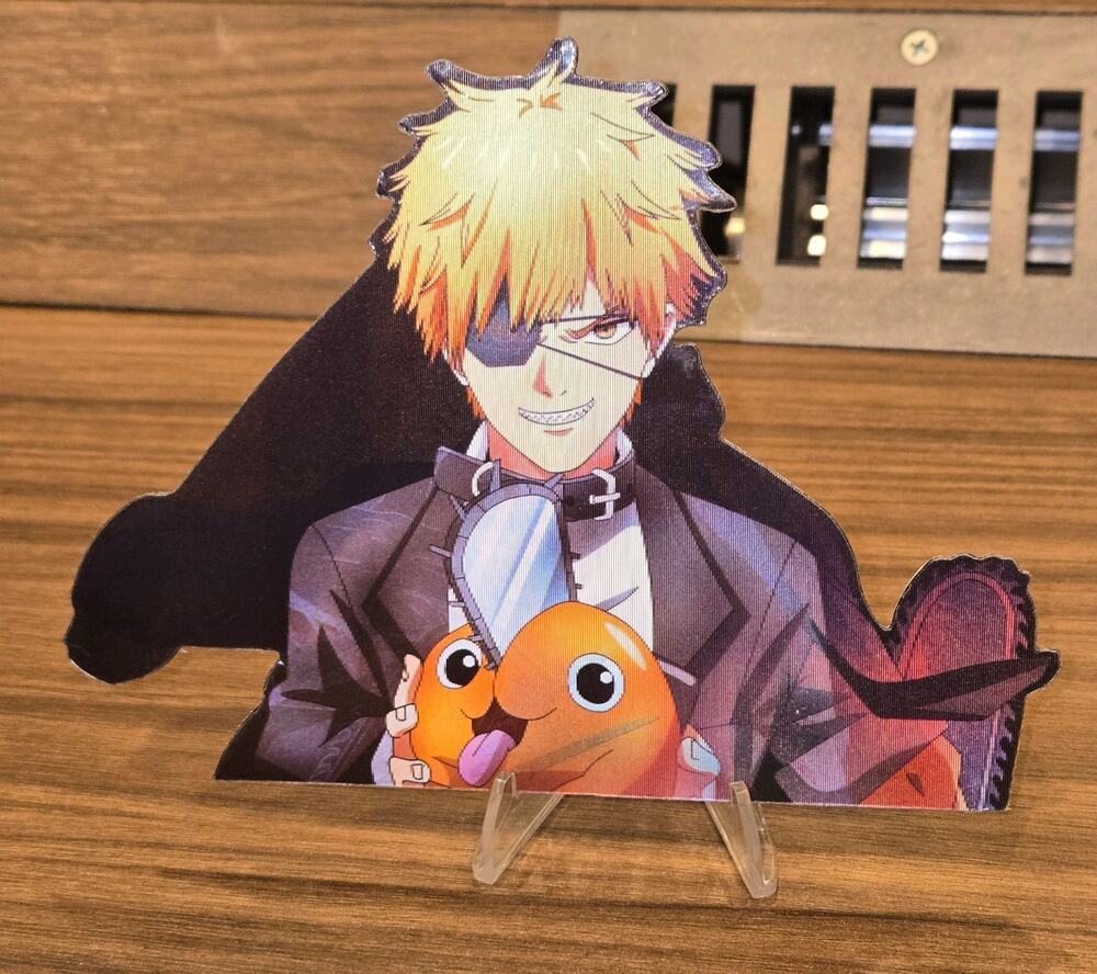 Denji Chainsaw Man 3D Lenticular Motion Anime Sticker Car Peeker Decal
